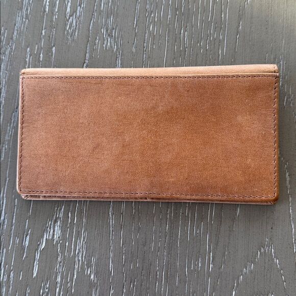 Roper Tan Leather Long Wallet with Embossed American flag Western Boho NWOT - Picture 2 of 8